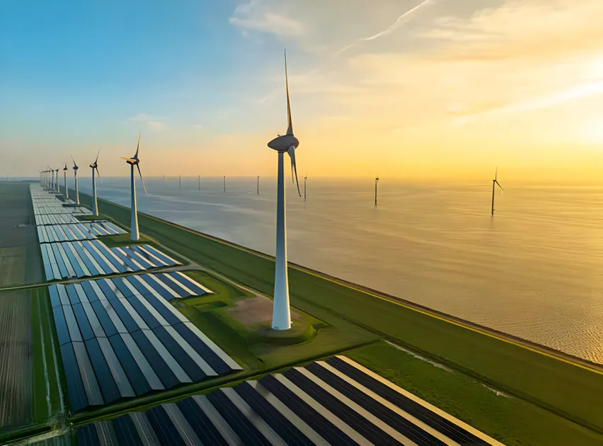 Windmolens en zonnepanelen